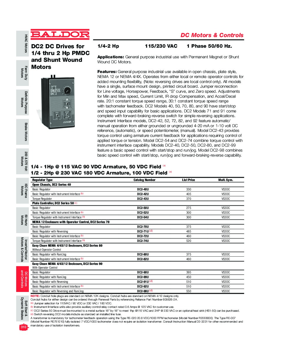 First Page Image of DC2-50UF Drive, Motors, and Controls.pdf